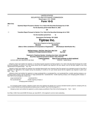 Thumbnail Tiptree 10-Q Quarterly Report FY2022 