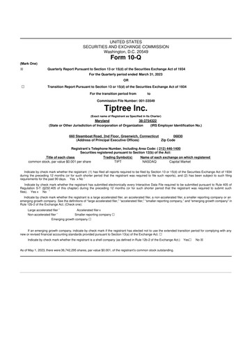 Thumbnail Tiptree 10-Q Quarterly Report FY2023 