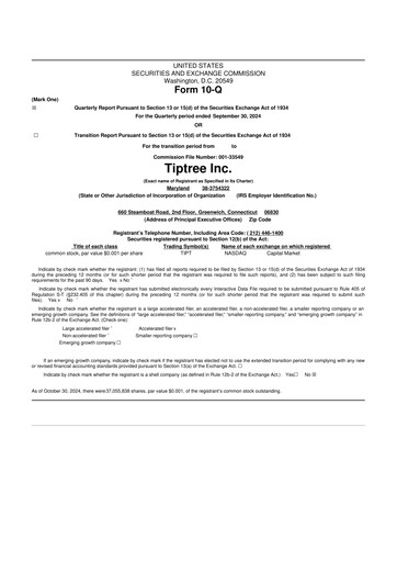 Thumbnail Tiptree 10-Q Quarterly Report FY2024 