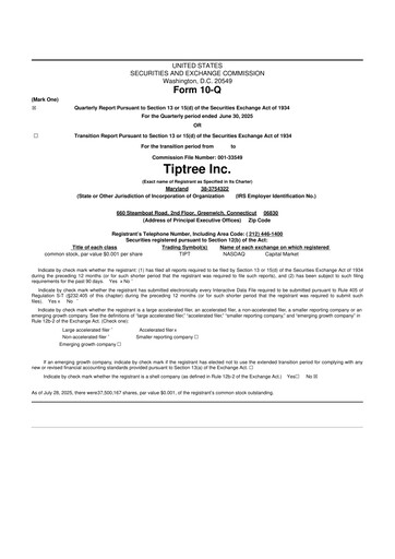 Thumbnail Tiptree 10-Q Quarterly Report FY2025 