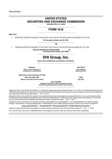 Thumbnail DHI Group 10-Q Quarterly Report FY2016 
