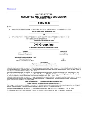 Thumbnail DHI Group 10-Q Quarterly Report FY2017 
