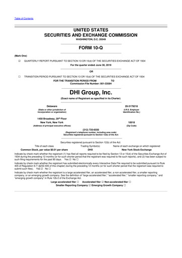 Thumbnail DHI Group 10-Q Quarterly Report FY2019 