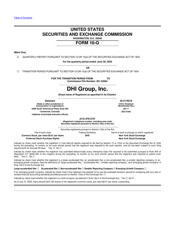 Vorschaubild DHI Group 10-Q Quartalsbericht 2026 