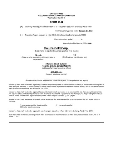 Vorschaubild Golden Matrix Group 10-Q Quartalsbericht 2012 