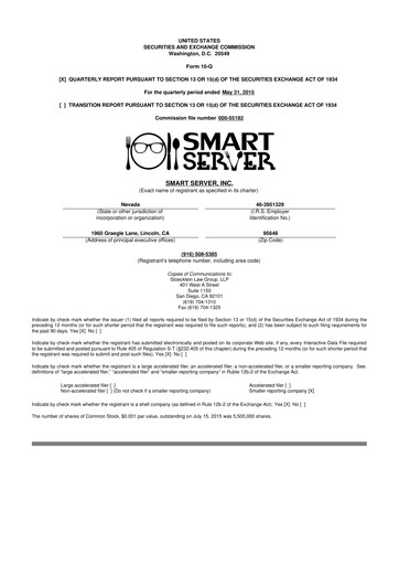 Vorschaubild RumbleOn 10-Q Quartalsbericht 2015 