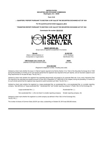 Vorschaubild RumbleOn 10-Q Quartalsbericht 2015 