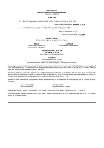 Thumbnail Loop Media 10-Q Quarterly Report FY2016 