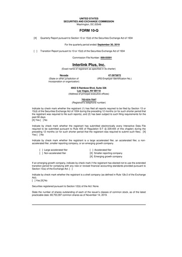 Thumbnail Loop Media 10-Q Quarterly Report FY2020 