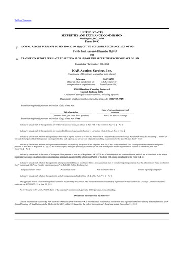 Thumbnail OPENLANE Corporate 10-K Annual Report 2013