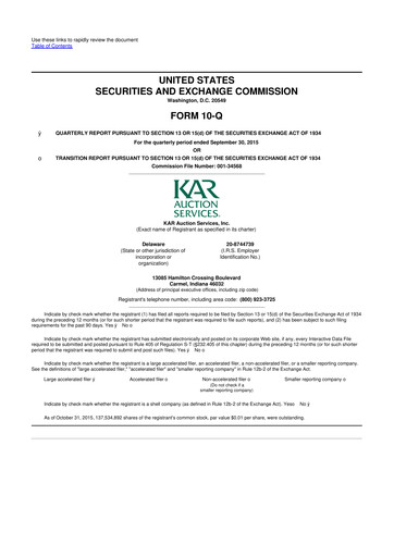 Thumbnail OPENLANE Corporate 10-Q Quarterly Report FY2015 