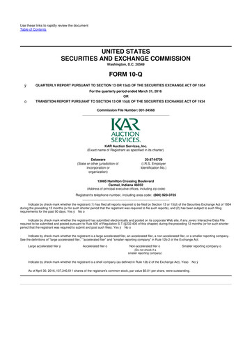 Thumbnail OPENLANE Corporate 10-Q Quarterly Report FY2016 