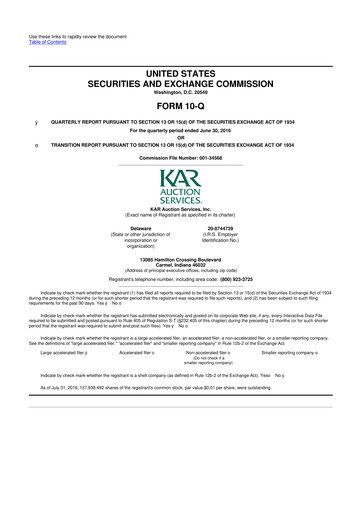 Thumbnail OPENLANE Corporate 10-Q Quarterly Report FY2016 