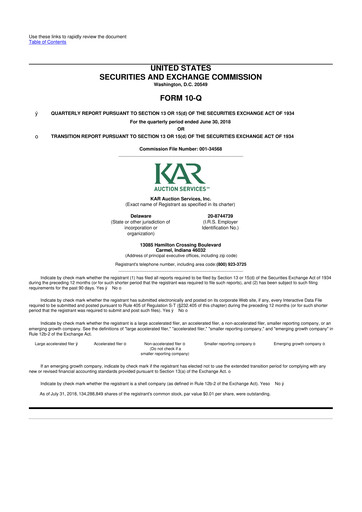 Thumbnail OPENLANE Corporate 10-Q Quarterly Report FY2018 