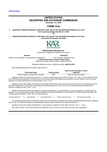 Thumbnail OPENLANE Corporate 10-Q Quarterly Report FY2020 