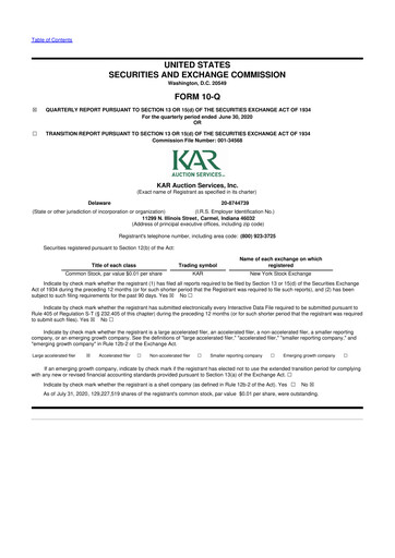 Thumbnail OPENLANE Corporate 10-Q Quarterly Report FY2020 