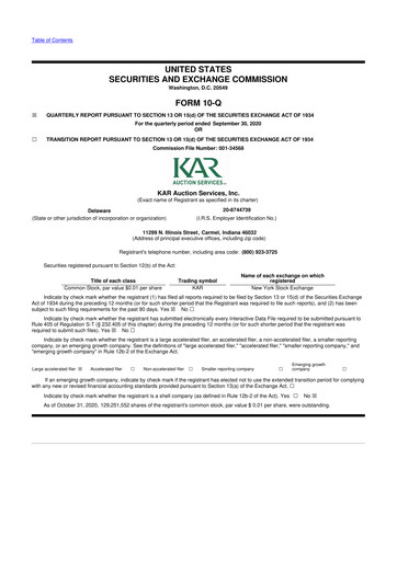 Thumbnail OPENLANE Corporate 10-Q Quarterly Report FY2020 