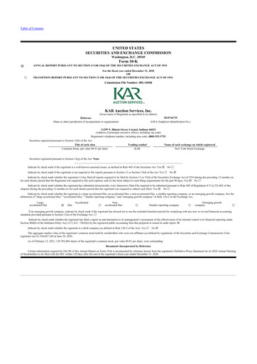 Thumbnail OPENLANE Corporate 10-K Annual Report 2020