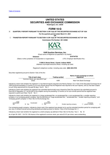 Thumbnail OPENLANE Corporate 10-Q Quarterly Report FY2021 