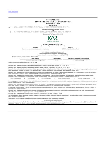 Thumbnail OPENLANE Corporate 10-K Annual Report 2022