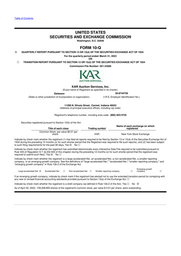 Thumbnail OPENLANE Corporate 10-Q Quarterly Report FY2023 