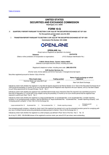 Thumbnail OPENLANE Corporate 10-Q Quarterly Report FY2023 