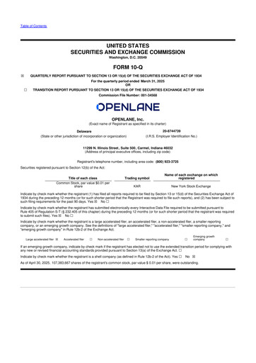 Thumbnail OPENLANE Corporate 10-Q Quarterly Report FY2025 