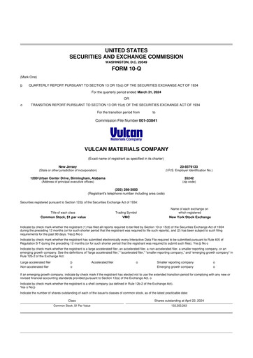 Thumbnail Vulcan Materials 10-Q Quarterly Report FY2024 