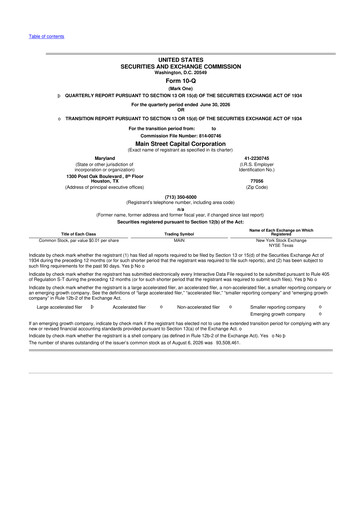 Thumbnail Main Street Capital
 10-Q Quarterly Report FY2026 