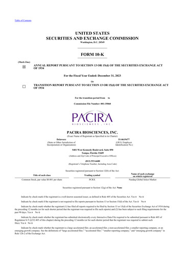 Thumbnail Pacira Biosciences
 10-K Annual Report 2023