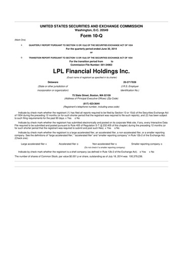 Vorschaubild LPL Financial
 10-Q Quartalsbericht 2014 