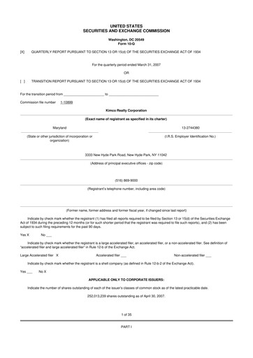 Vorschaubild Kimco Realty
 10-Q Quartalsbericht  