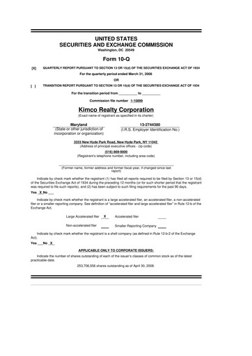 Vorschaubild Kimco Realty
 10-Q Quartalsbericht  