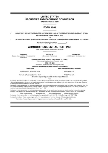 Thumbnail ARMOUR Residential REIT 10-Q Quarterly Report FY 