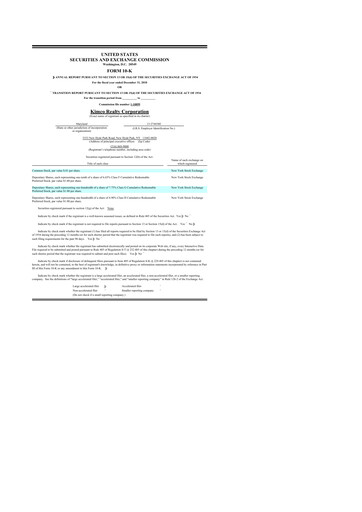 Miniature Kimco Realty
 10-K Rapport annuel 2010