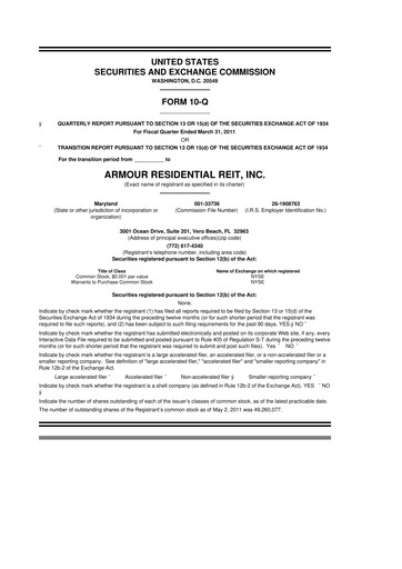 Thumbnail ARMOUR Residential REIT 10-Q Quarterly Report FY 