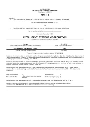 Miniature CoreCard 10-Q Rapport trimestriel 2012 