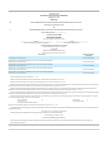 Miniature Kimco Realty
 10-K Rapport annuel 2013
