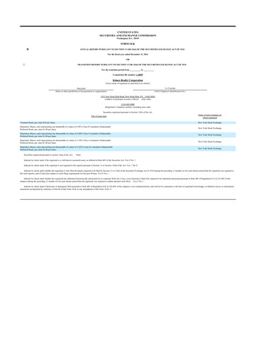 Miniature Kimco Realty
 10-K Rapport annuel 2014