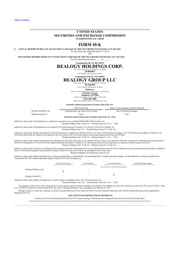 Miniature Anywhere Real Estate 10-K Rapport annuel 2014