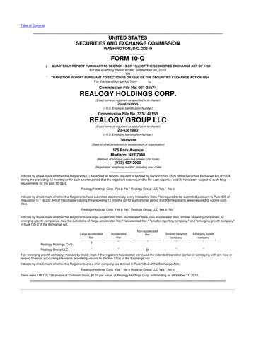 Thumbnail Anywhere Real Estate 10-Q Quarterly Report FY2018 