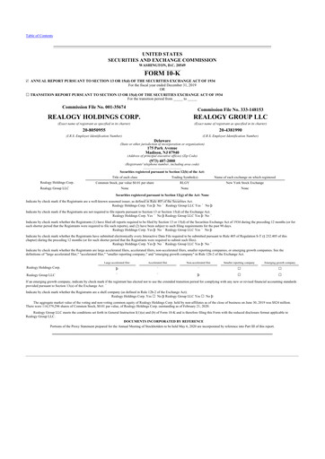 Miniature Anywhere Real Estate 10-K Rapport annuel 2019