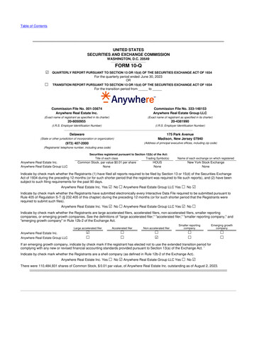 Thumbnail Anywhere Real Estate 10-Q Quarterly Report FY2023 