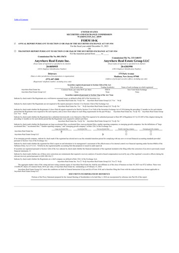 Miniature Anywhere Real Estate 10-K Rapport annuel 2023