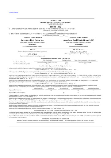 Miniature Anywhere Real Estate 10-K Rapport annuel 2024