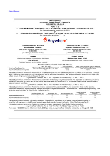 Thumbnail Anywhere Real Estate 10-Q Quarterly Report FY2025 