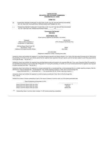 Thumbnail iHeartMedia
 10-Q Quarterly Report FY2015 