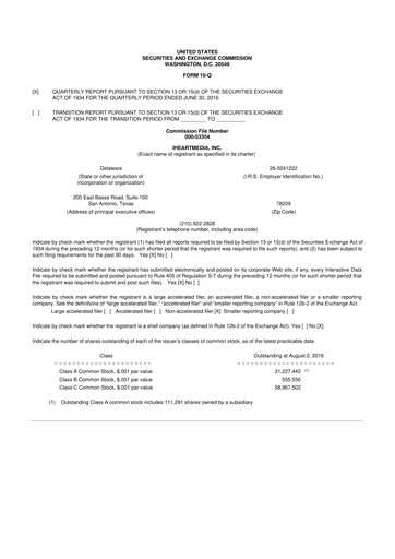 Thumbnail iHeartMedia
 10-Q Quarterly Report FY2016 