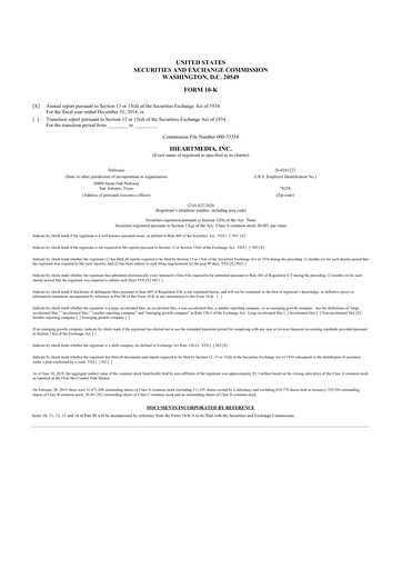 Miniature iHeartMedia
 10-K Rapport annuel 2018