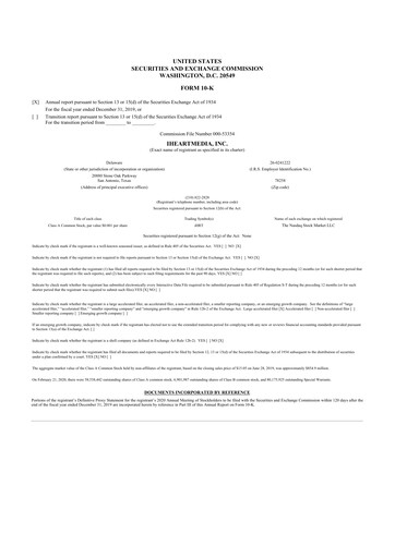 Miniature iHeartMedia
 10-K Rapport annuel 2019